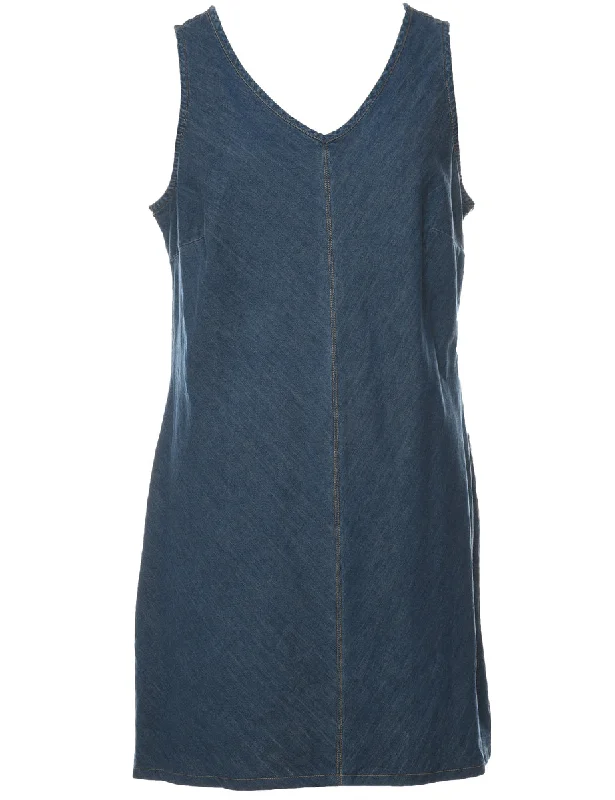 Comfortable down Dark Wash Denim Dress - XL