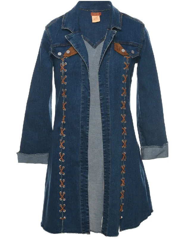 High-end Design Dark Wash Y2K Denim Jacket - M