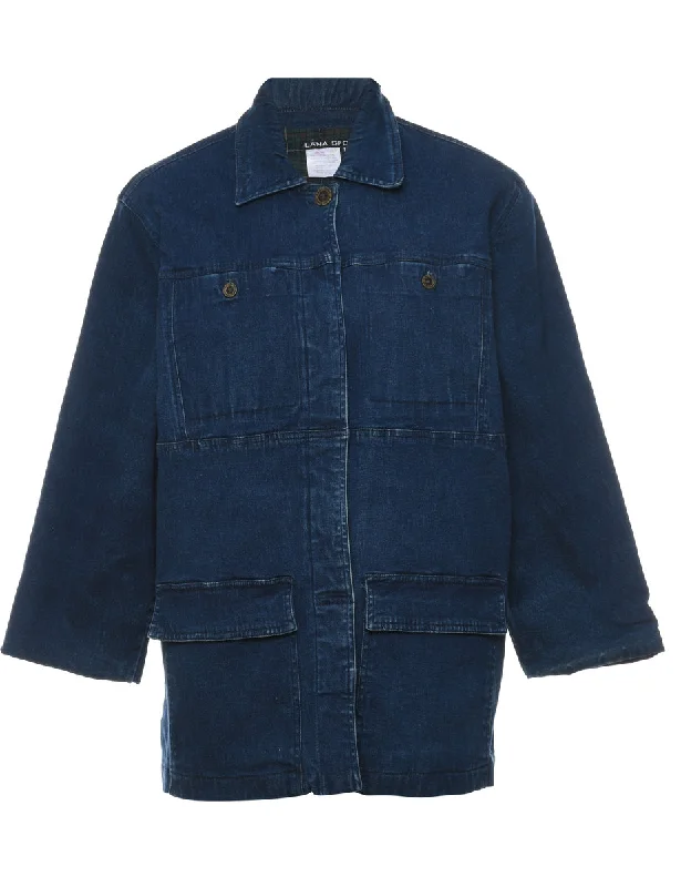 Sports And Leisure Dark Wash Denim Utility Jacket - L