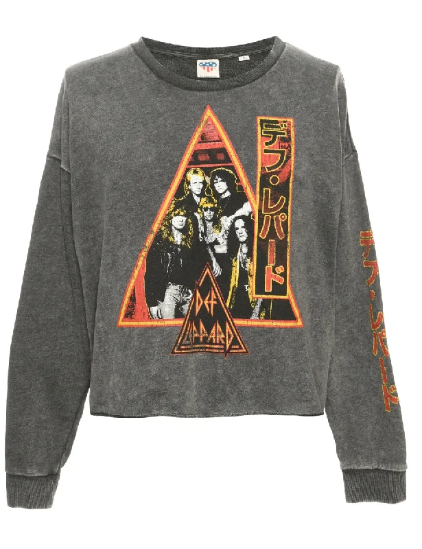 Noble And Elegant Def Lepard Printed Sweatshirt - M