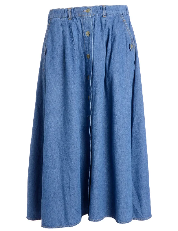 Minimalism Denim A-line Skirt