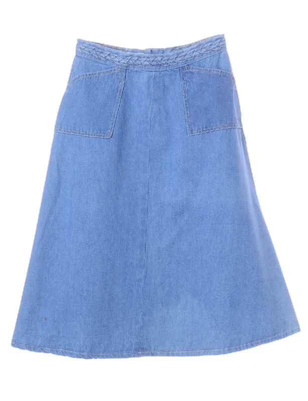 Elegant Temperament Denim Midi Skirt