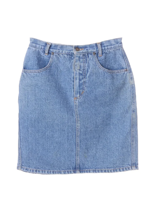Retro Fashion Denim Midi Skirt