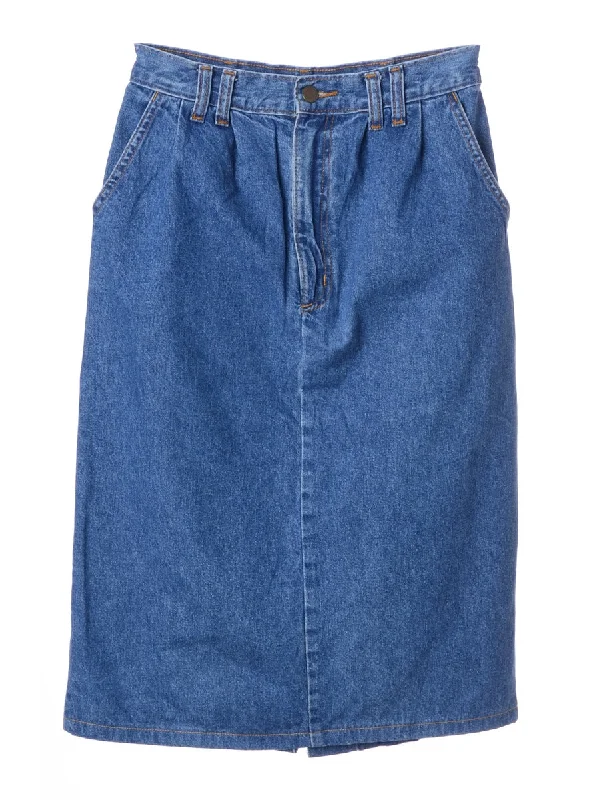 High Street Style Denim Midi Skirt