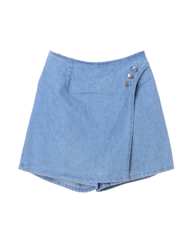 Romantic Data Denim Mini Skirt