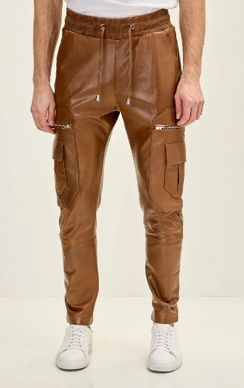 Relaxed Jackets Men's Genuine Leather Destination Joggers - Brown