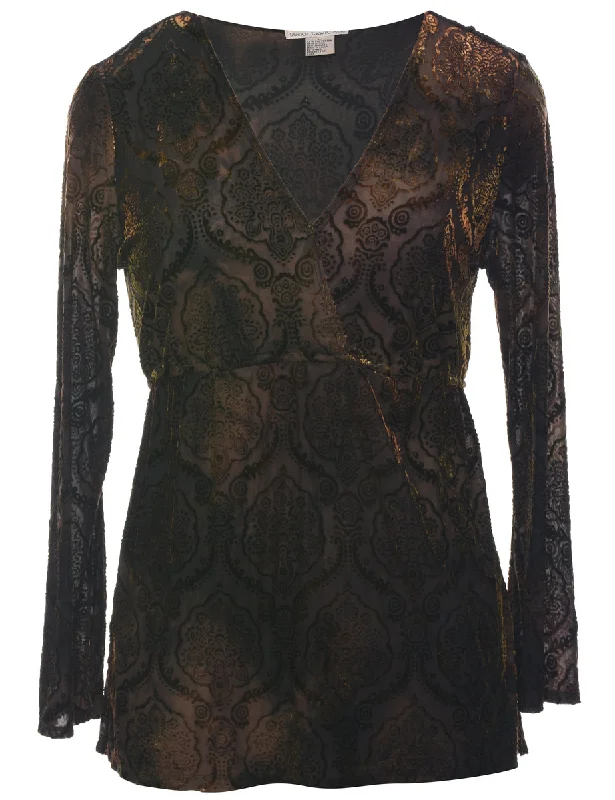 Personalized Wear Devore Design Evening Top - L