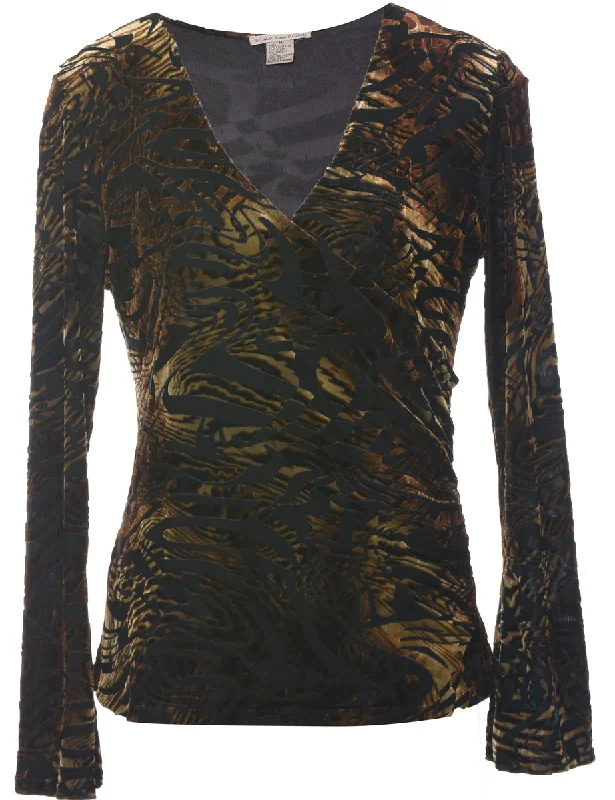 Classic Style Devore Design Evening Top - M