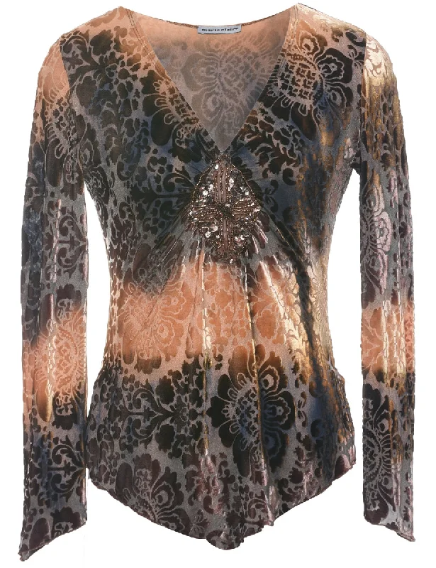Body Design Devore Design Evening Top - S