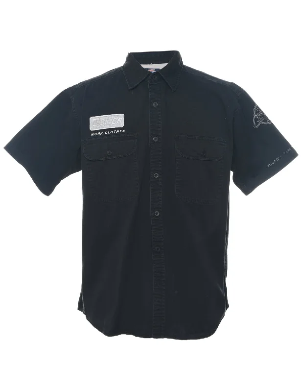 High-quality Design Dickies Black & Light Grey Embroidered Workwear Shirt - XL