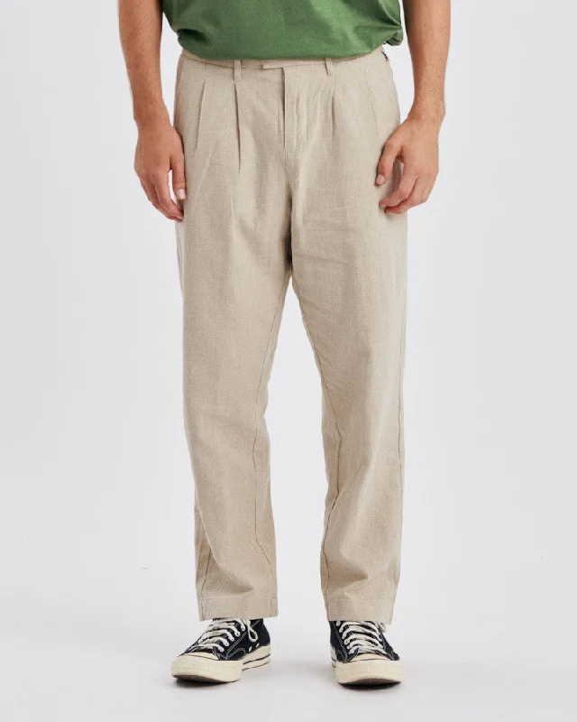 Light Dressing Harro Pleat Linen Pant - Tan