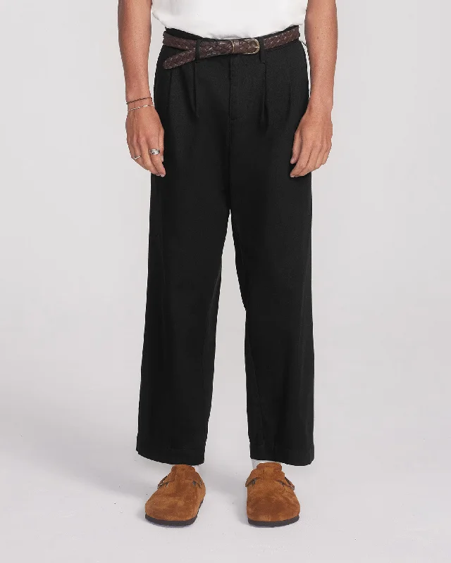 Exquisite Embroidery Harro Pleat Pant - Black