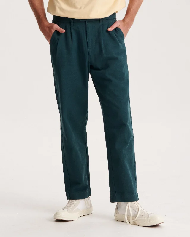 Fashionable And Versatile Harro Twill Pleat Pant - Green