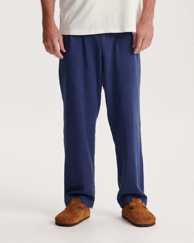 Dynamic Fashion Harro Twill Pleat Pant - Worker Blue