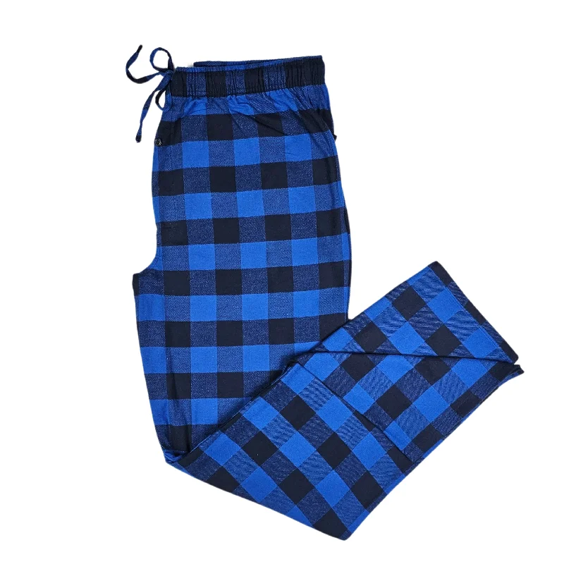 Lazy Style Men's Flannel Lounge Pant / Blue Buffalo Check
