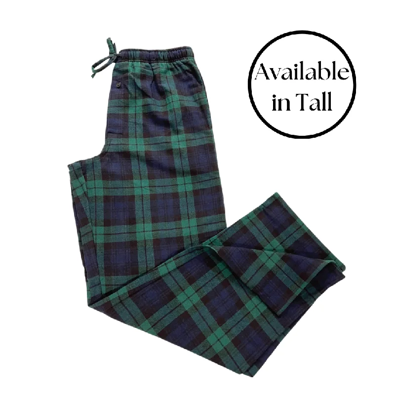 Street Fashion Men's Flannel Lounge Pant / Black Watch Tartan