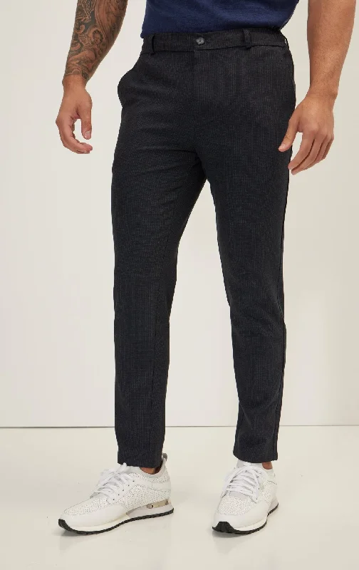Nightclub Style Tailored fit knit trousers - Navy