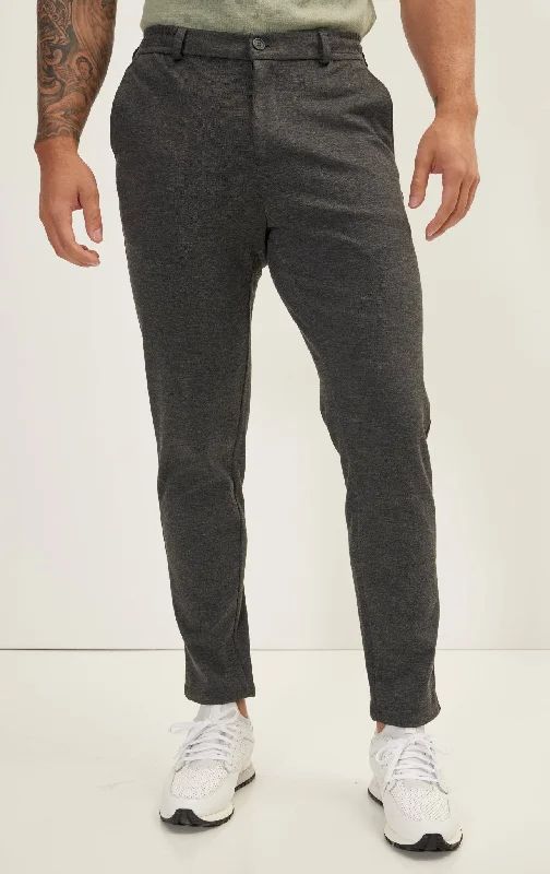 Innovative Design Weekend Knitted Fit Slacks - Anthracite
