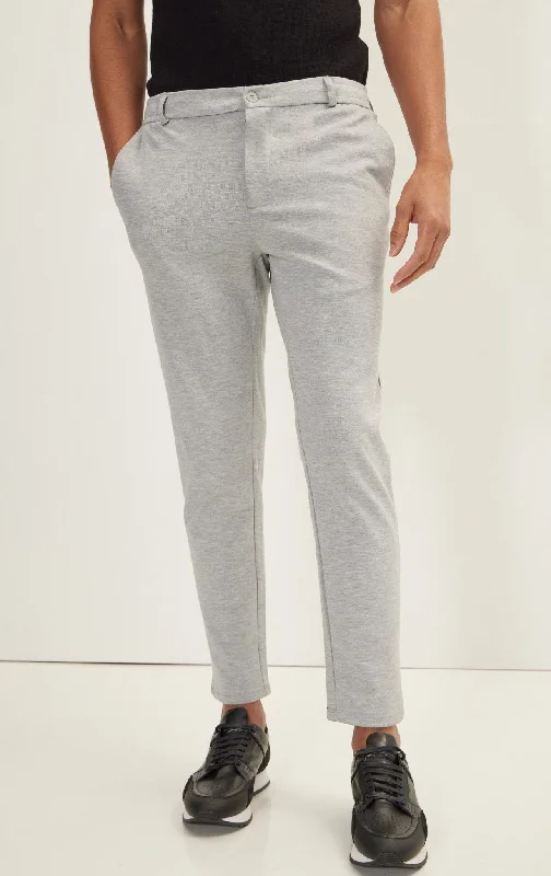 Noble Temperament Weekend Knitted Fit Slacks - Grey