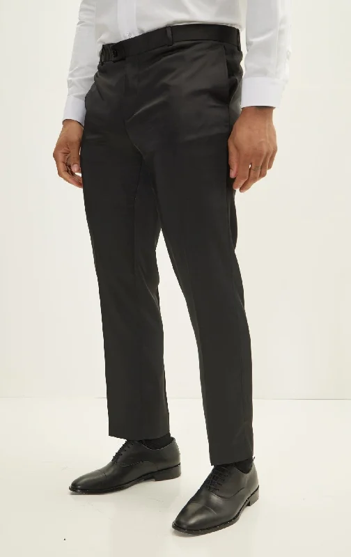 Trendy Looks Classic Tuxedo Pants - Black Matte