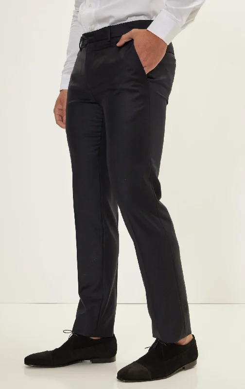 Breathable Style Merino Wool Classic Formal Pants - Black