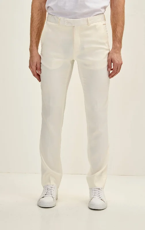 Soft Layers Classic Tuxedo Pants - White