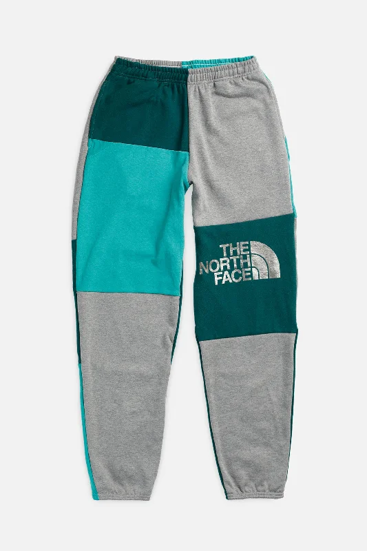 Chic Relaxation Unisex Rework North Face Patchwork Sweatpants - S