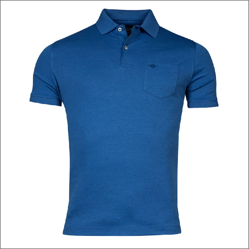 French Retro Baileys Dark Blue Cotton Blend Polo Top