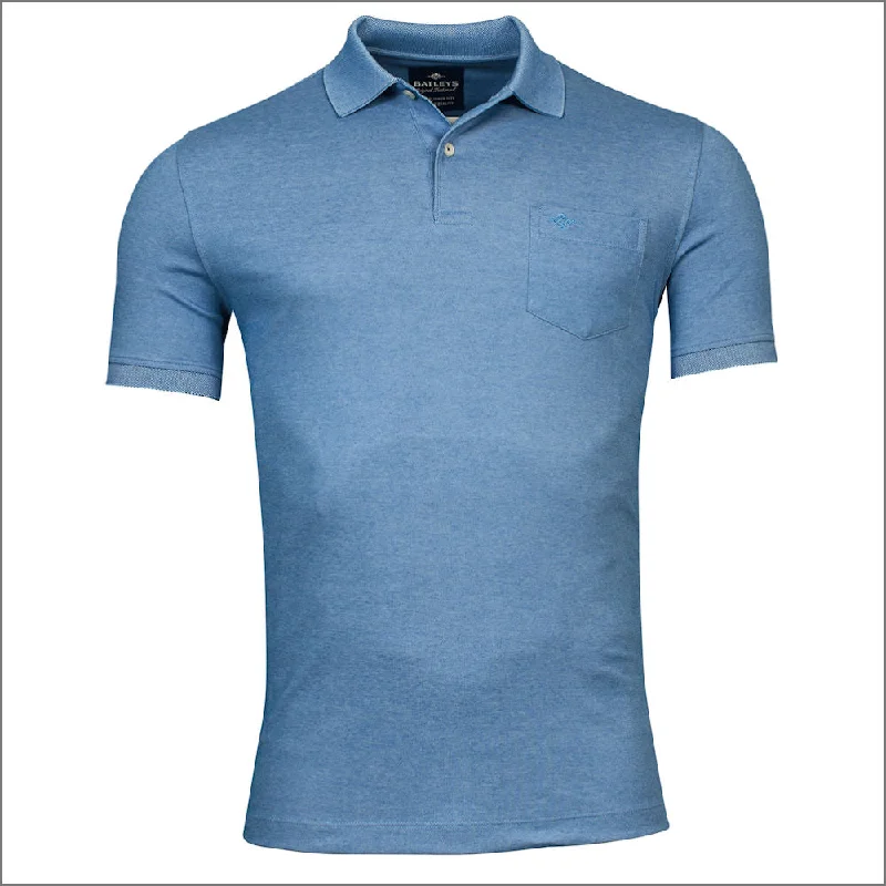 Casual Style Baileys Denim Blue Cotton Blend Polo Top
