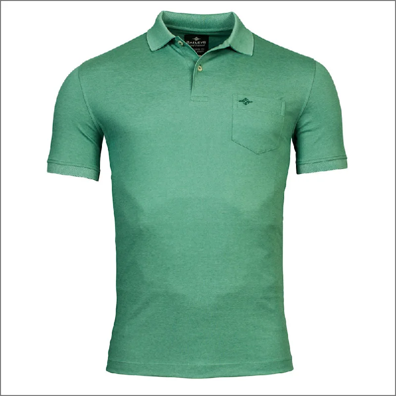 Fresh And Natural Baileys Leaf Green Cotton Blend Polo Top