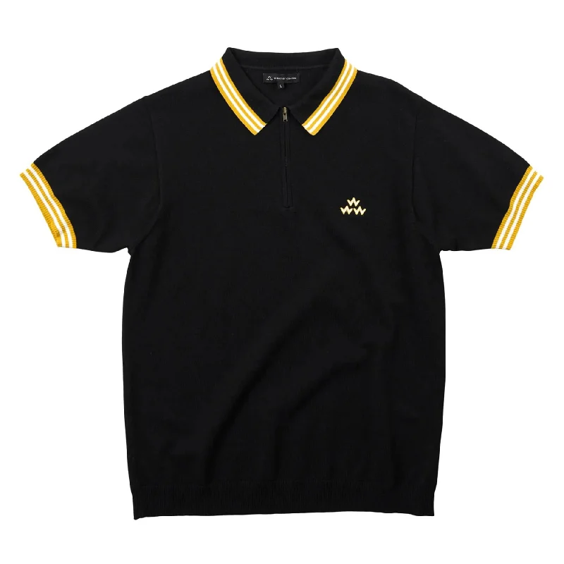 Basic Comfort Birdies & Beats Quarter Zip Polo Black - 2024