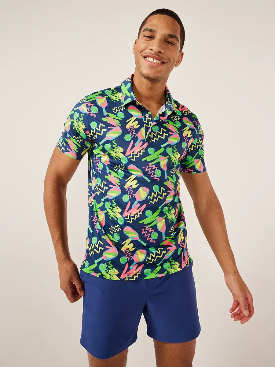 Warm Chic Chubbies The Backhand Winner Performance Polo Shirt - Navy