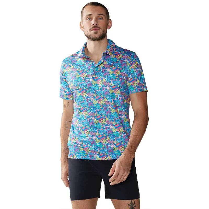 Easy Wear Chic Chubbies The Tropical Bunch Performance Polo Shirt - Bright Blue