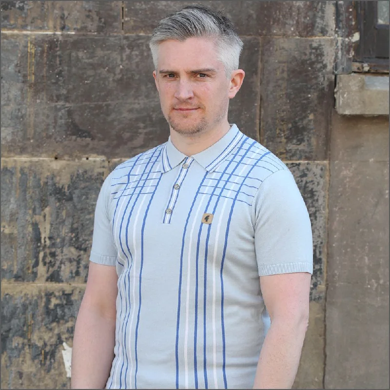 Fashion Style Gabicci Vintage V46M01 Ice Pattern Polo Top::
