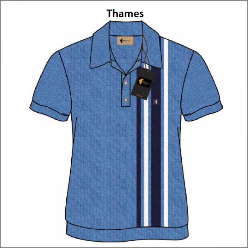 Warm And Comfortable Gabicci Vintage Soda Thames Pattern Polo Top^