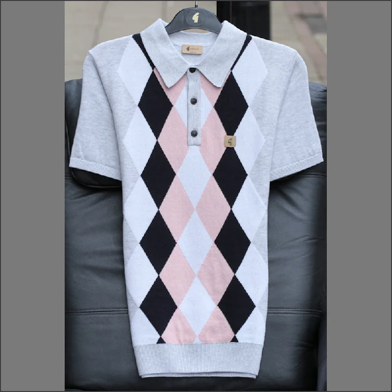 Urban Style Gabicci Vintage Pablo Ash Pattern Polo Top^