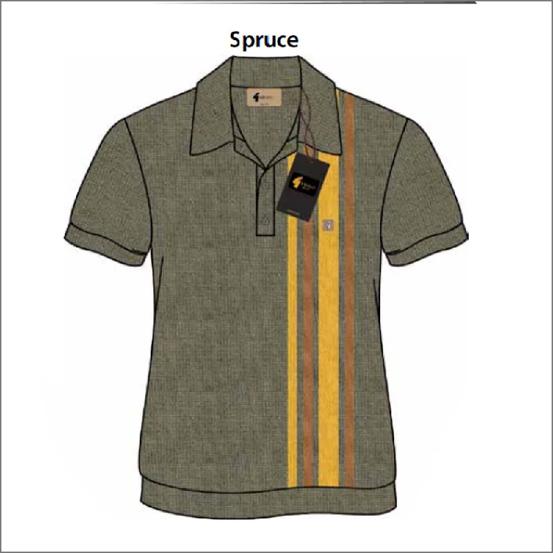 Free And Casual Gabicci Vintage Soda Spruce Pattern Polo Top^