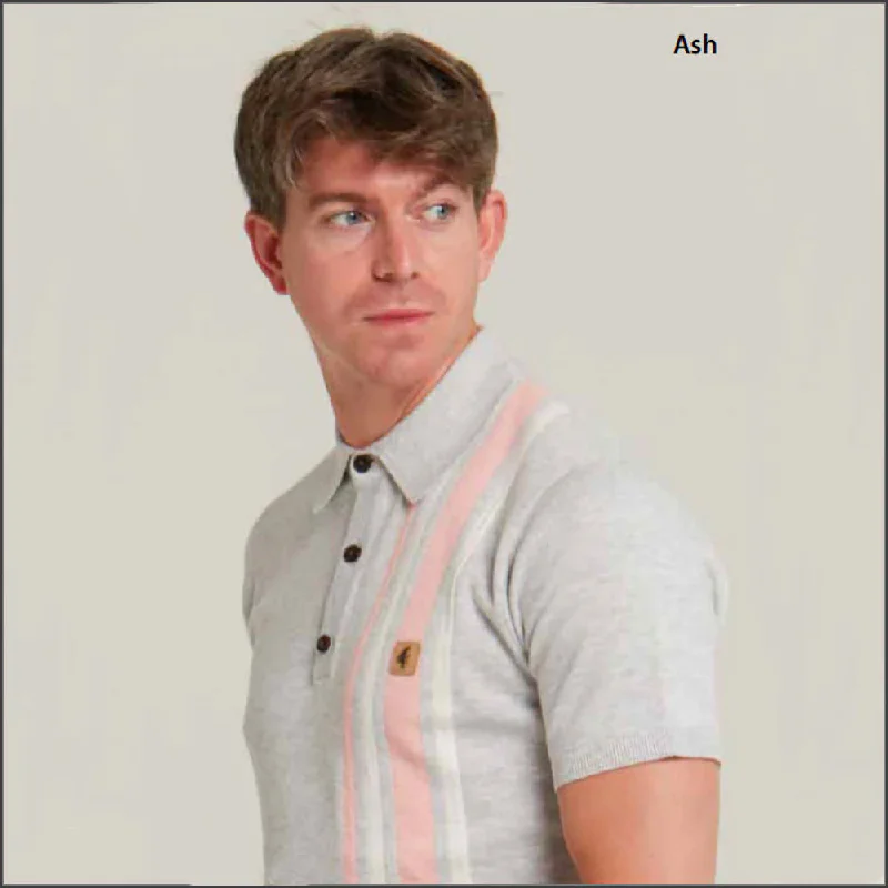Beautiful Romance Gabicci Vintage Soda Ash Pattern Polo Top^