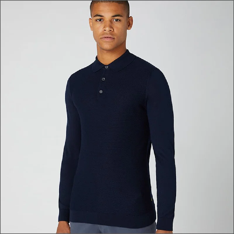Eye-catching Personality Reums Uomo Navy Slim Fit Merino Wool-Blend Long Sleeve knitted Polo>> Eye-catching Personality Reums Uomo Navy Slim Fit Merino Wool-Blend Long Sleeve knitted Polo>>