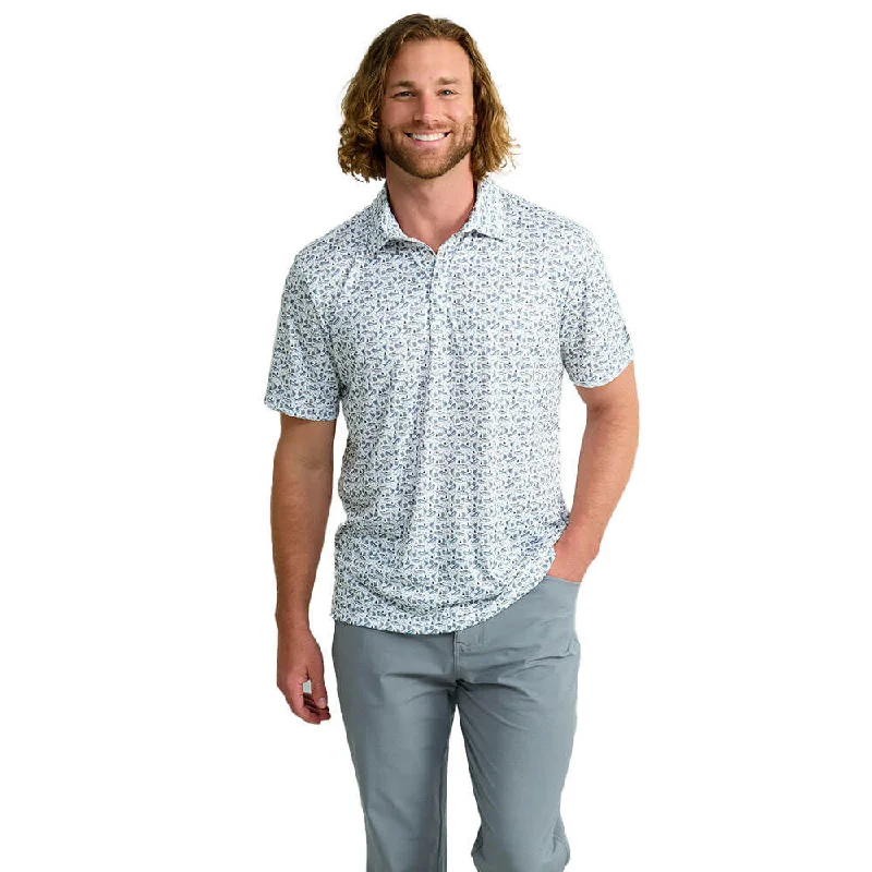 Casual Ease Huk Performance Pursuit Printed Polo Shirt - White