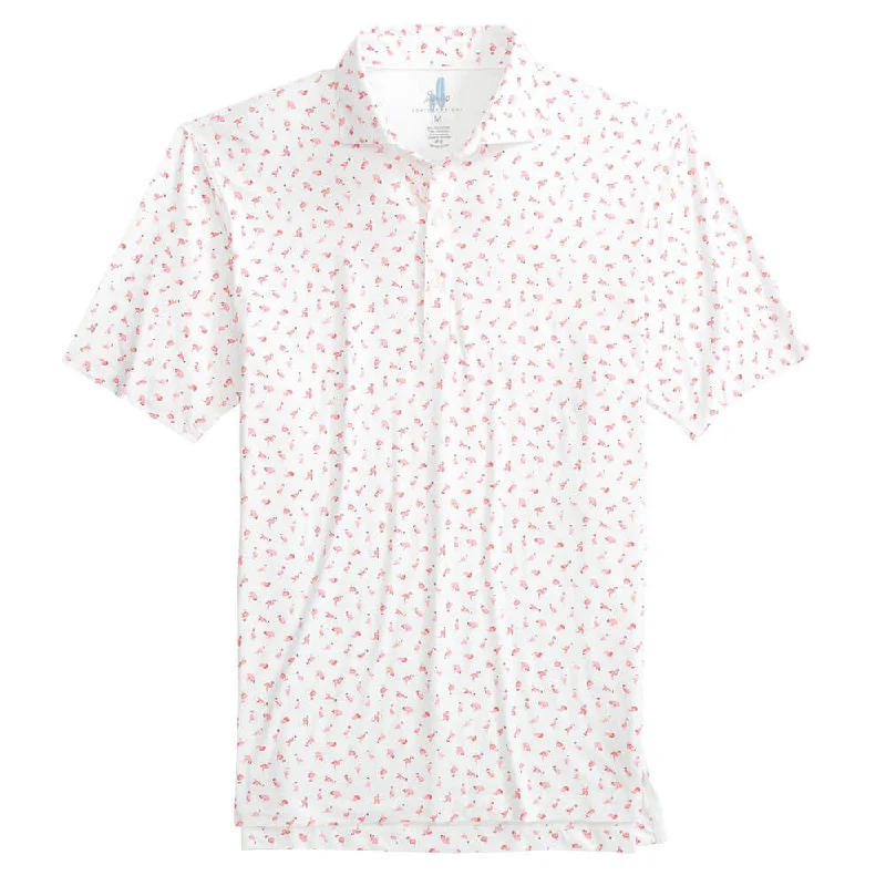 Classic Comfort Johnnie-O Flock Featherweight Polo Shirt - White