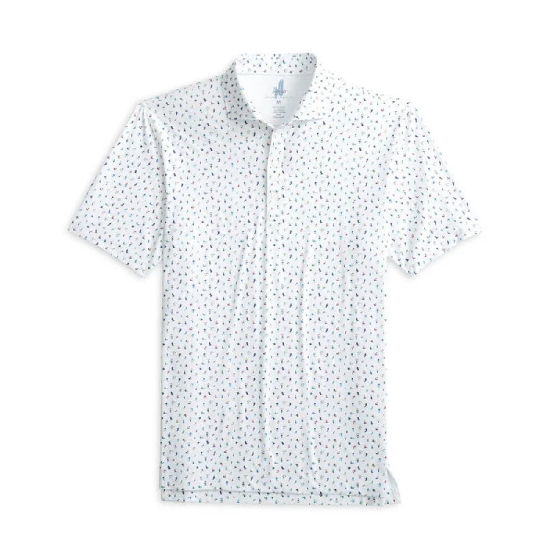 Comfy Layers Johnnie-O Gone Skiing Featherweight Polo Shirt - White