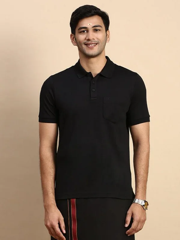 British Style Mens Expert Polo Tshirt with Pocket Jet Black EPD14