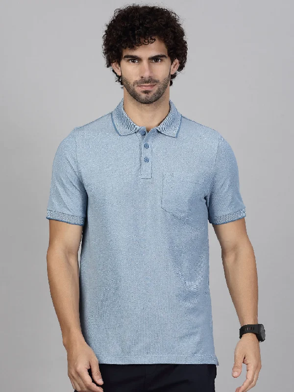 Advanced Customization Mens Expert Polo Tshirt with Pocket Denim Blue EP27
