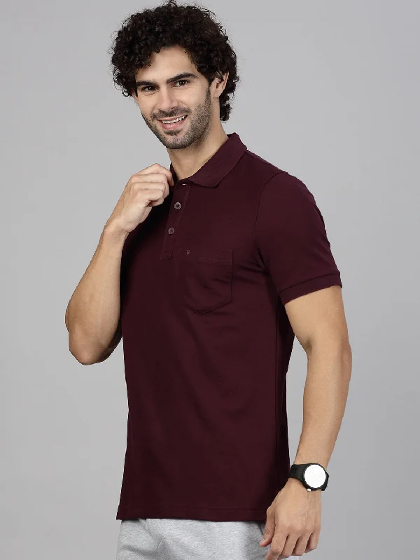 Short Design Mens Expert Polo Tshirt with Pocket Grape EP29