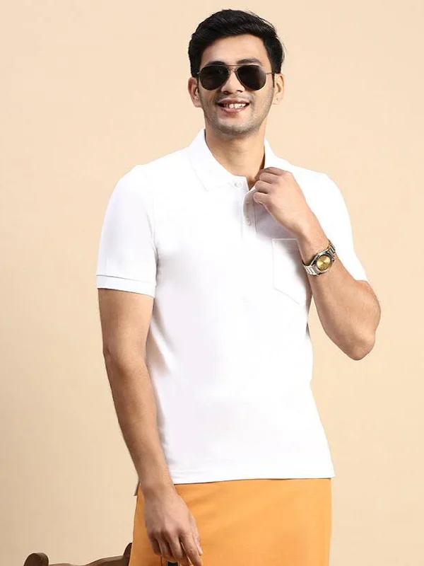 Autumn Selection Mens Expert Polo Tshirt with Pocket White EP1