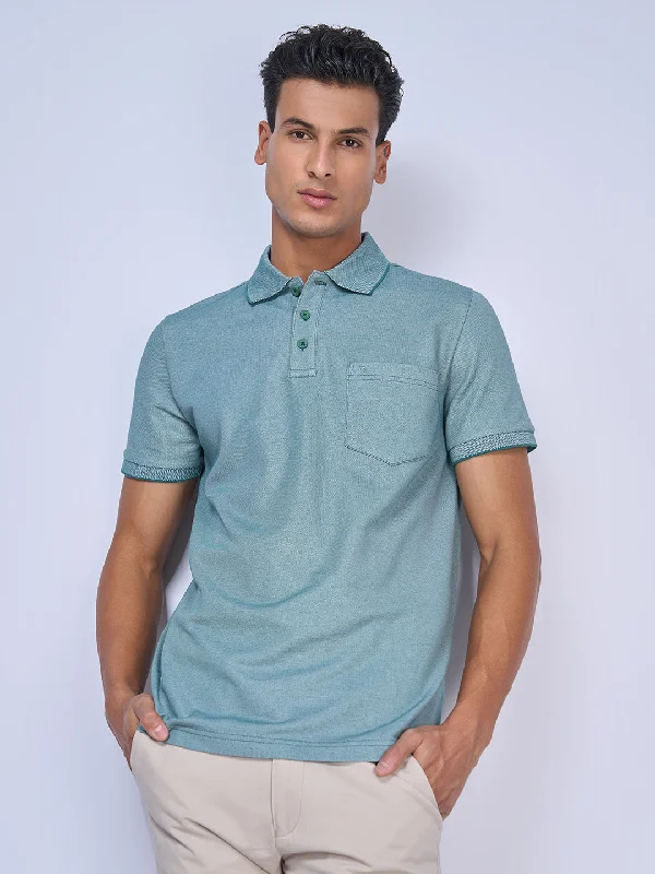 Elegant Design Mens Expert Polo Tshirt with Pocket Turq color EP25