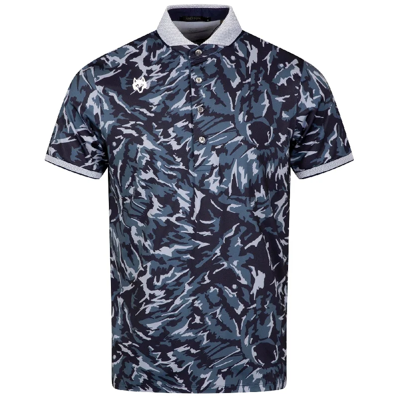Soft Fabrics Midas Wolf Camo Polo Fjord - AW24