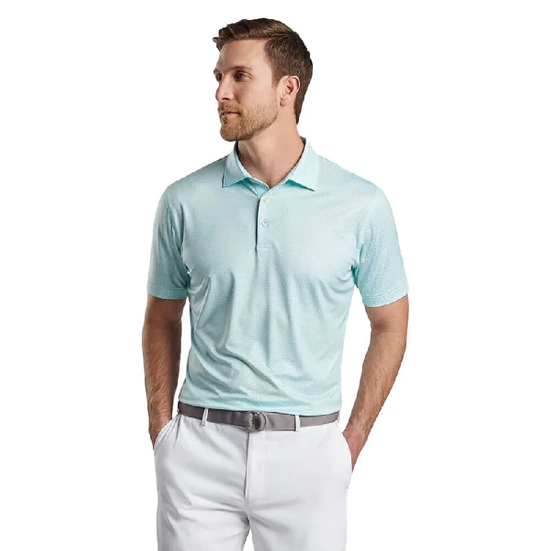 Cozy Essentials Peter Millar Circle Geo Performance Jersey Polo Shirt - Seaglass