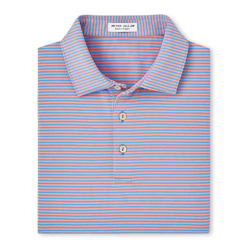Soft Fabric Looks Peter Millar Hales Performance Jersey Polo Shirt - Liberty Blue
